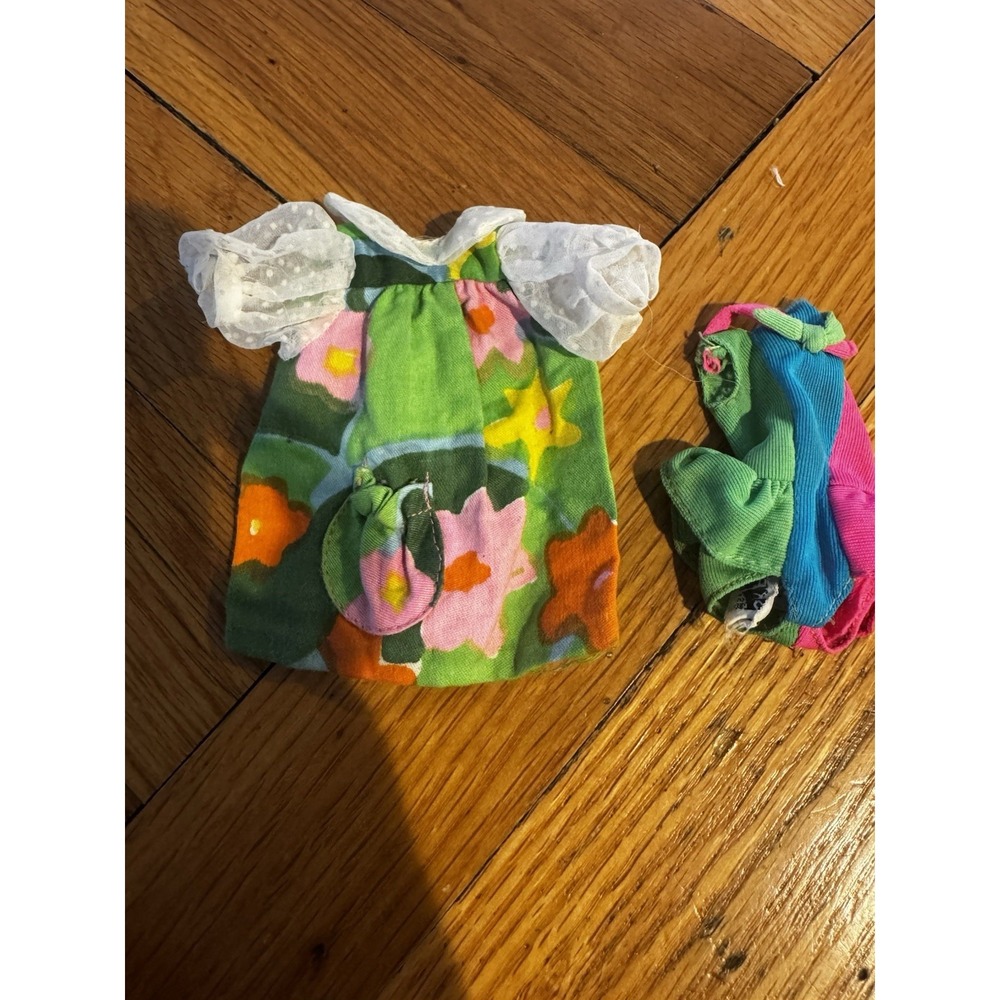 Vintage Skipper Barbie Doll Schools Cool Floral Dress & Swimsuit 1960s